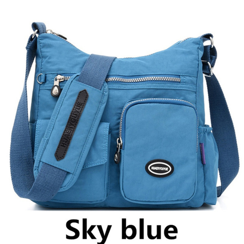 Handtasche, damen-umhängetasche, damen-schultertasche, messenger bag, wasserdichte nylon-geldbörse, haupttasche: Seeblau
