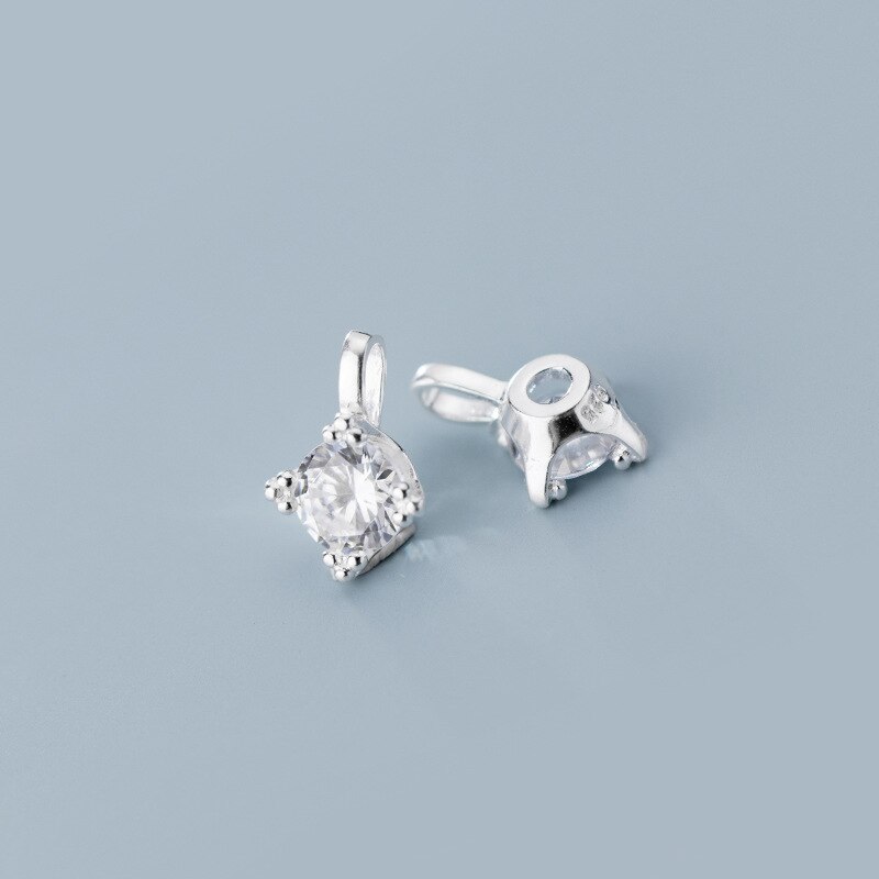 Amuletos de zirconio AAA únicos pavimentados de Plata de Ley 925 de , Color oro/plata 12,5mm, colgantes para brazalete S925, DIY, fabricación de joyería fina