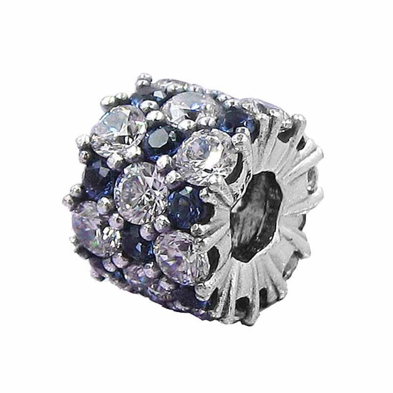 Winter 100% 925 Sterling Silver Sparkling Sunburst Clip Geometric Shapes Clip Clear Shining Charm Safety Chain: 1804