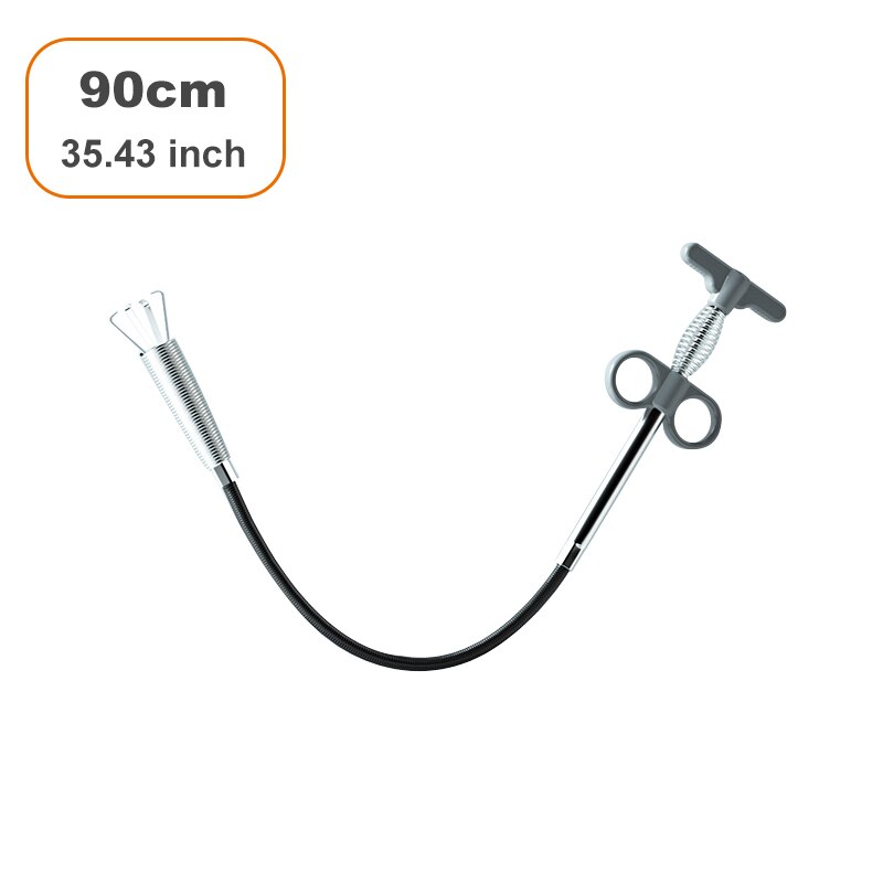 Sewer Pipe Unblocker Snake Spring Pipe Dredging Tool Kitchen Bathroom Sewer Cleaning Tool Kitchen Accessories 90/160cm: 90cm grey