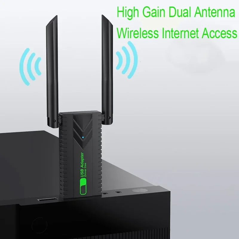 1300Mbps WiFi USB Adapter Dual Band 2.4G+5Ghz Wi-Fi Dongle 4 Antenna 802.11AC USB3.0 High-Speed Wireless Card Receiver PC/Laptop