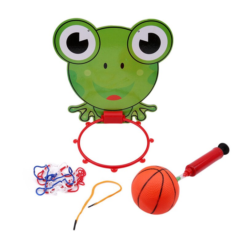 Indoor Adjustable Hanging Basketball Netball Hoop Portable Cute Animal Plastic Mini Basketball Box With Ball Children Kids Game