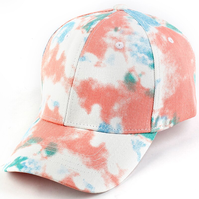 Geebro tie-dye unisex baseball cap forår mænd kvinder trend elskere farverige snapback hat udendørs justerbare hatte: Lyserød