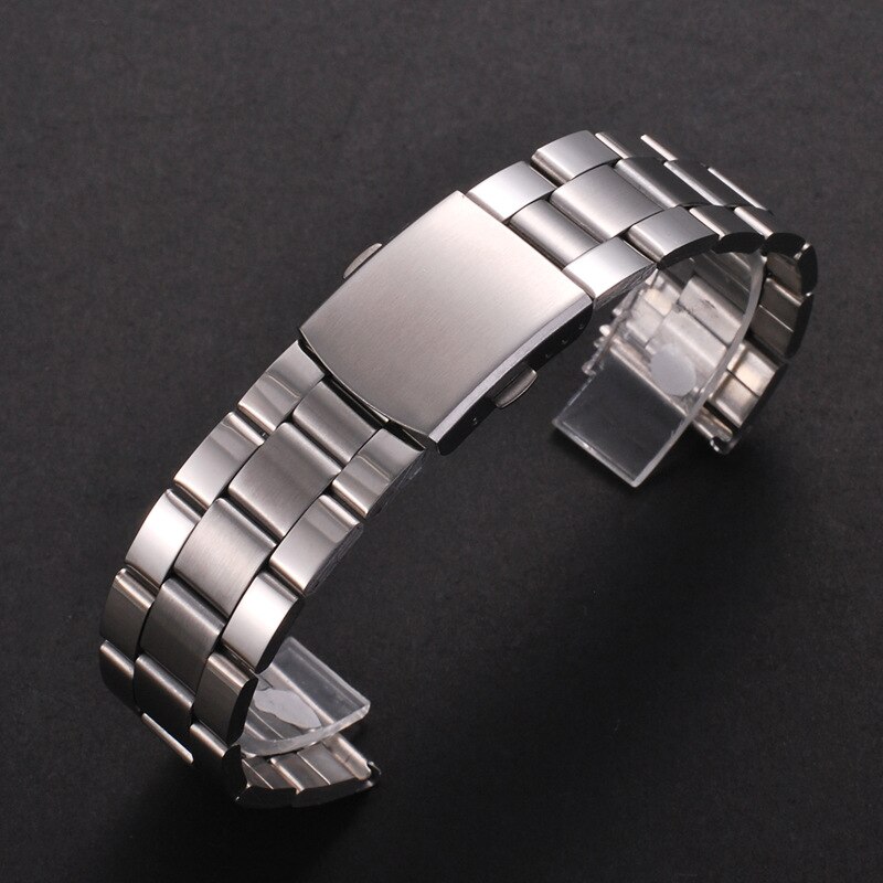 Roestvrij Stalen Horloge Band 12/14/16/18/20/22Mm Horloge Armband Band Zilver metalen Horlogeband Met Vouwsluiting Voor Mannen Vrouwen: 16mm