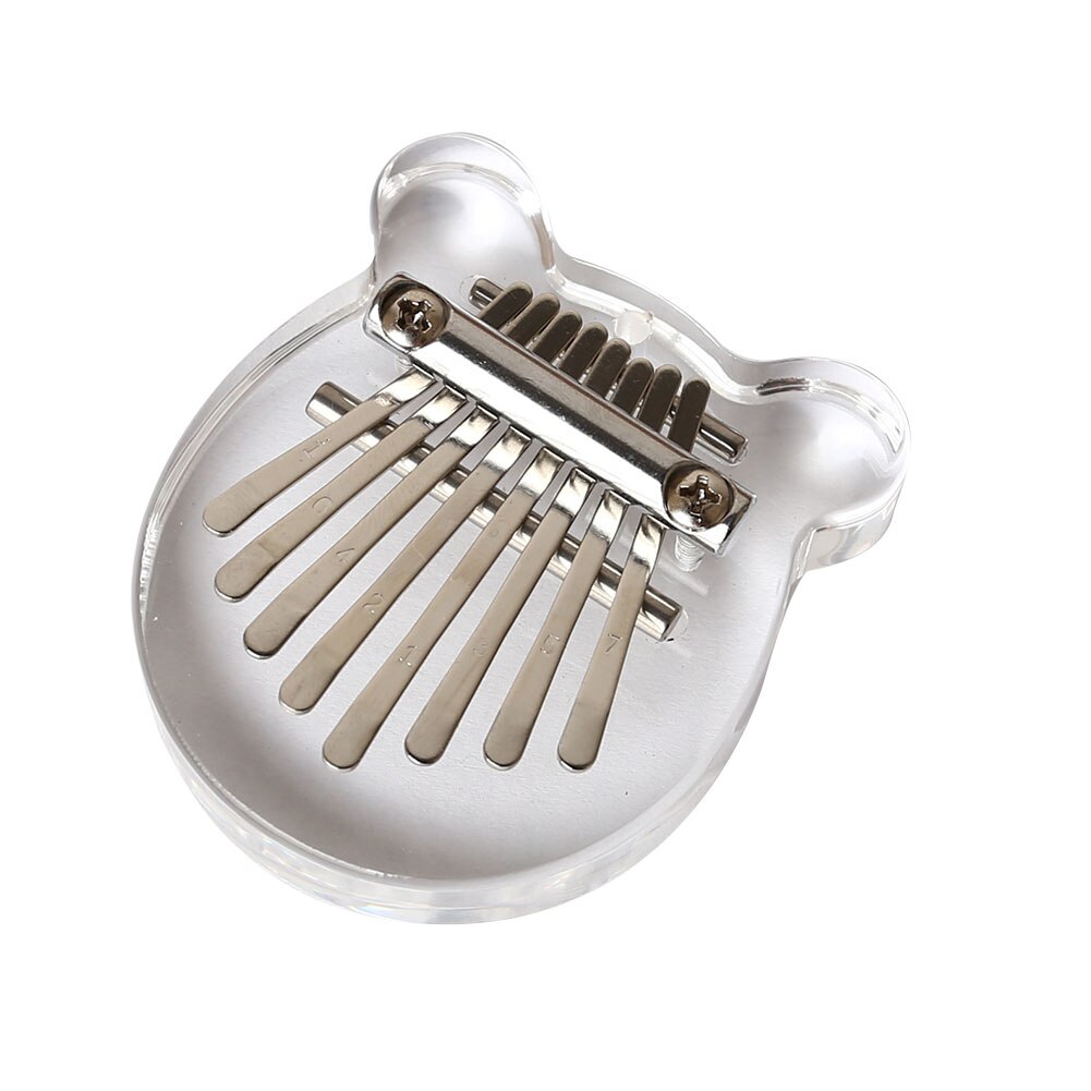 Instrumento Musical de acrílico con forma de pulgar, instrumento Musical de Kalimba, con cristal transparente, 8 teclas