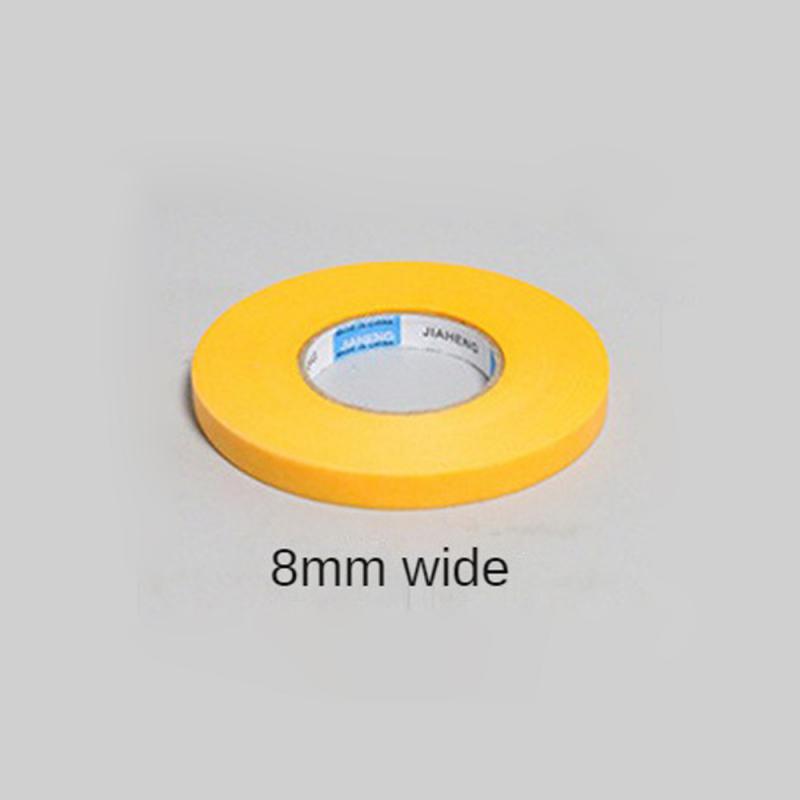 50M Paper Tape Yellow High Viscosity Spray Paint Masking Protection Beauty Seam Color Separation And Paper Masking: Translucent