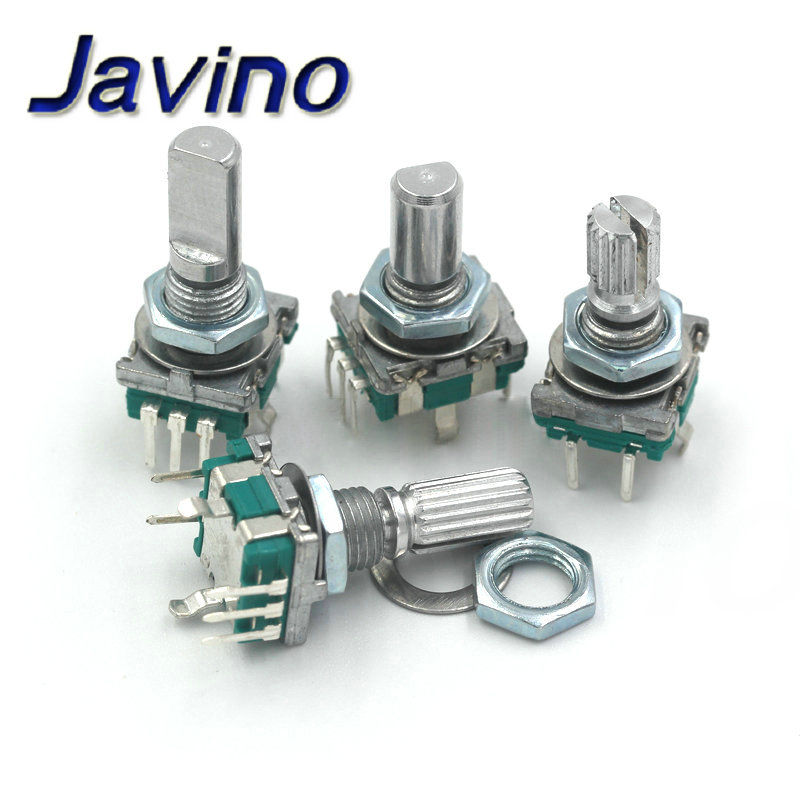 2 Stuks Half/Plum Axis Encoder, handvat Lengte 15 Mm/20 Mm Code Schakelaar/EC11/Digitale Potentiometer Met Schakelaar 5Pin