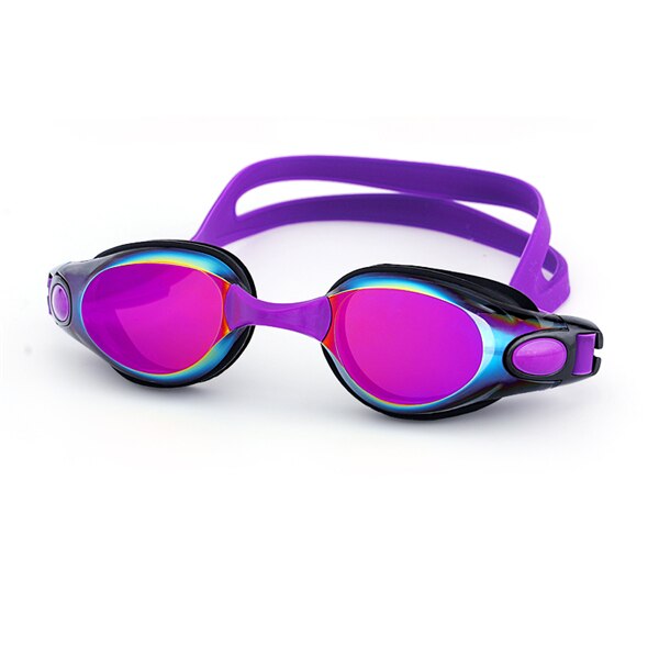 Voksne svømmebriller antidug mænd og kvinder silikone piscina arena vandtæt pool svømmebriller dykkerbriller: Lilla
