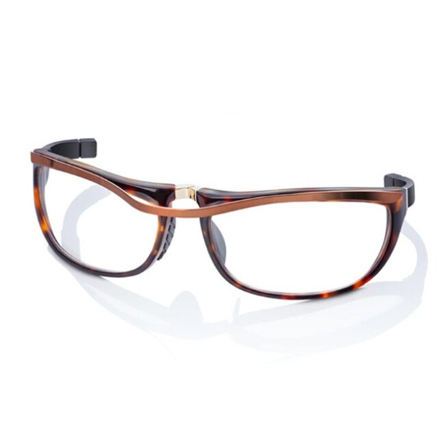 Gafas de lectura montadas en la muñeca para hombre y mujer, anteojos de lectura portátiles plegables, con luz antiazul, aumento de presbicia: +200 / Brown