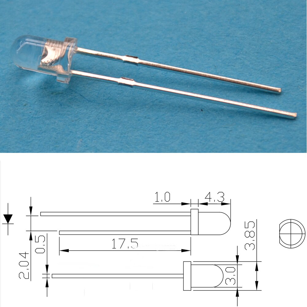 100pcs Min F3 3mm 2pins Round Red Diode Led Water Clear Super Bright Light-emitting Diode Bulb Led Lamp Super Bright Light Beads