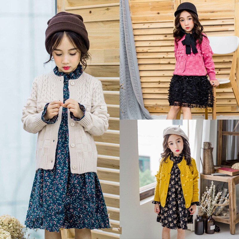 Suéter bolha feito à mão para bebês, casaco cardigã de malha com bolhas, manga comprida, blusa simples de botão para meninas 2019
