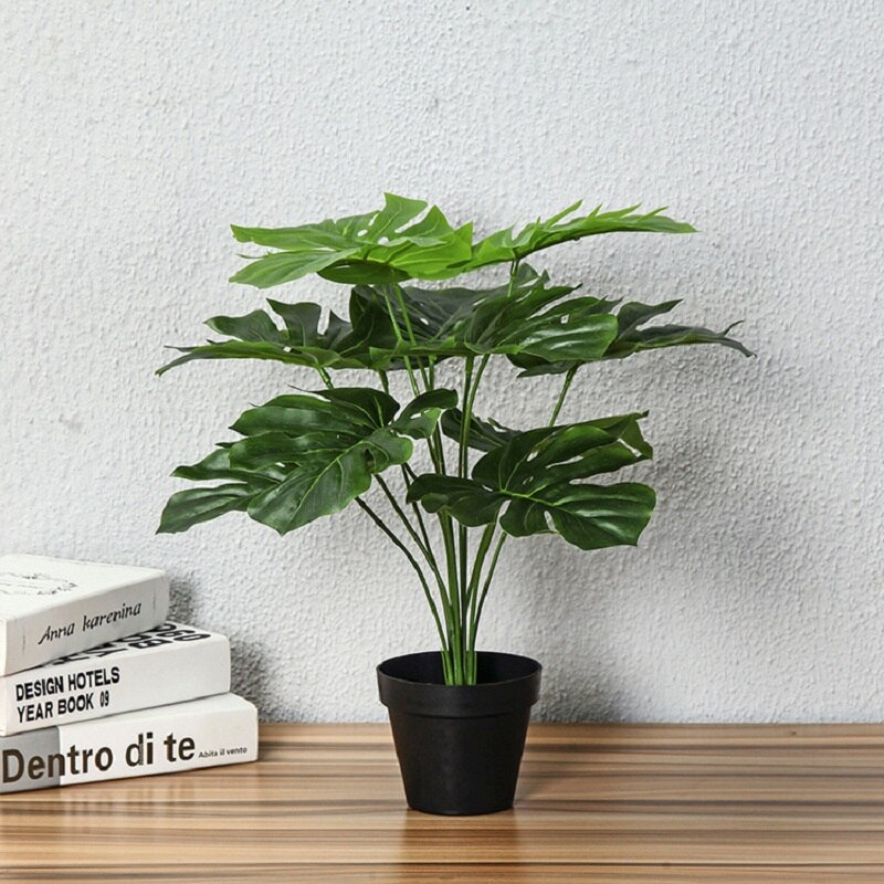 Arbre vert artificiel en plastique, fausses plantes, décoration de jardin pour la maison, toucher réaliste, décor de Table intérieure, petit arbre