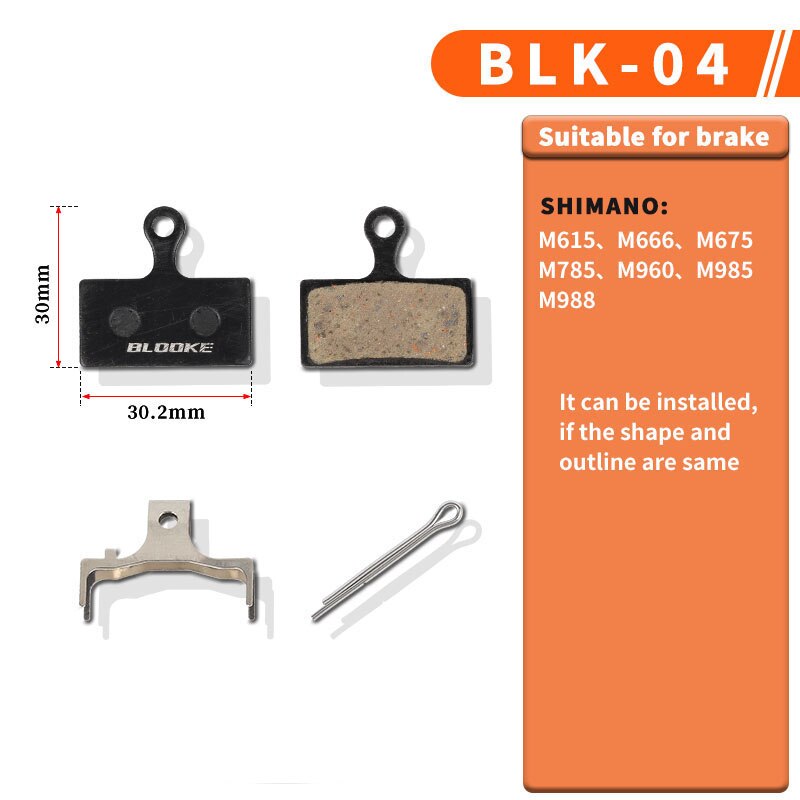 10 pares de pastillas de freno de disco para bicicleta de montaña, pastillas de freno de resina para Shimano B01S 7100 MT200 AVID BB5 BB7 NUTT HB100 SRAM Tektro: BK04-10P