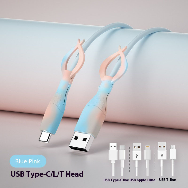2in1 Silicone Cable Protector for Android/iPhone Anti-Snap Charger Cord Guard /w Reinforced Connector & Tangle-Free Organizer: black