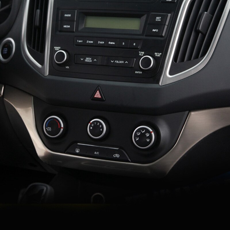 for Hyundai Creta Ix25 Accessories Car Dashboard Central Control Trim Cover Stainless Steel Interior Mouldings