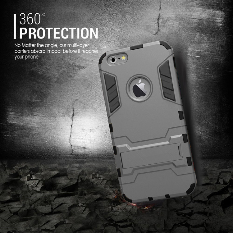 Luxury Stand Armor Phone Holder Case For iPhone 7 8 6 6S Plus X S XS Hybrid TPU+Hard PC ShockProof Back Cover for iphone 5 5S SE