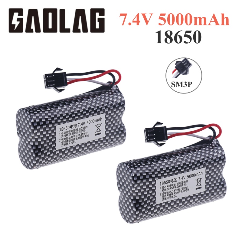 Chargeur de batterie 7.4V 5000mah MN82, batterie de voiture télécommandée MN128 MN78 LC79 pour montre, détection de gestes, voiture de cascade RC torsadée SM3p