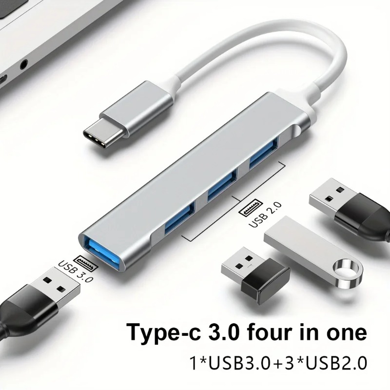 4-poorts USB 3.0 2.0 hub USB-hub Computeraccessoire Hub Multi-poort laptopmuis Toetsenbord USB-flashdrive C-splitter