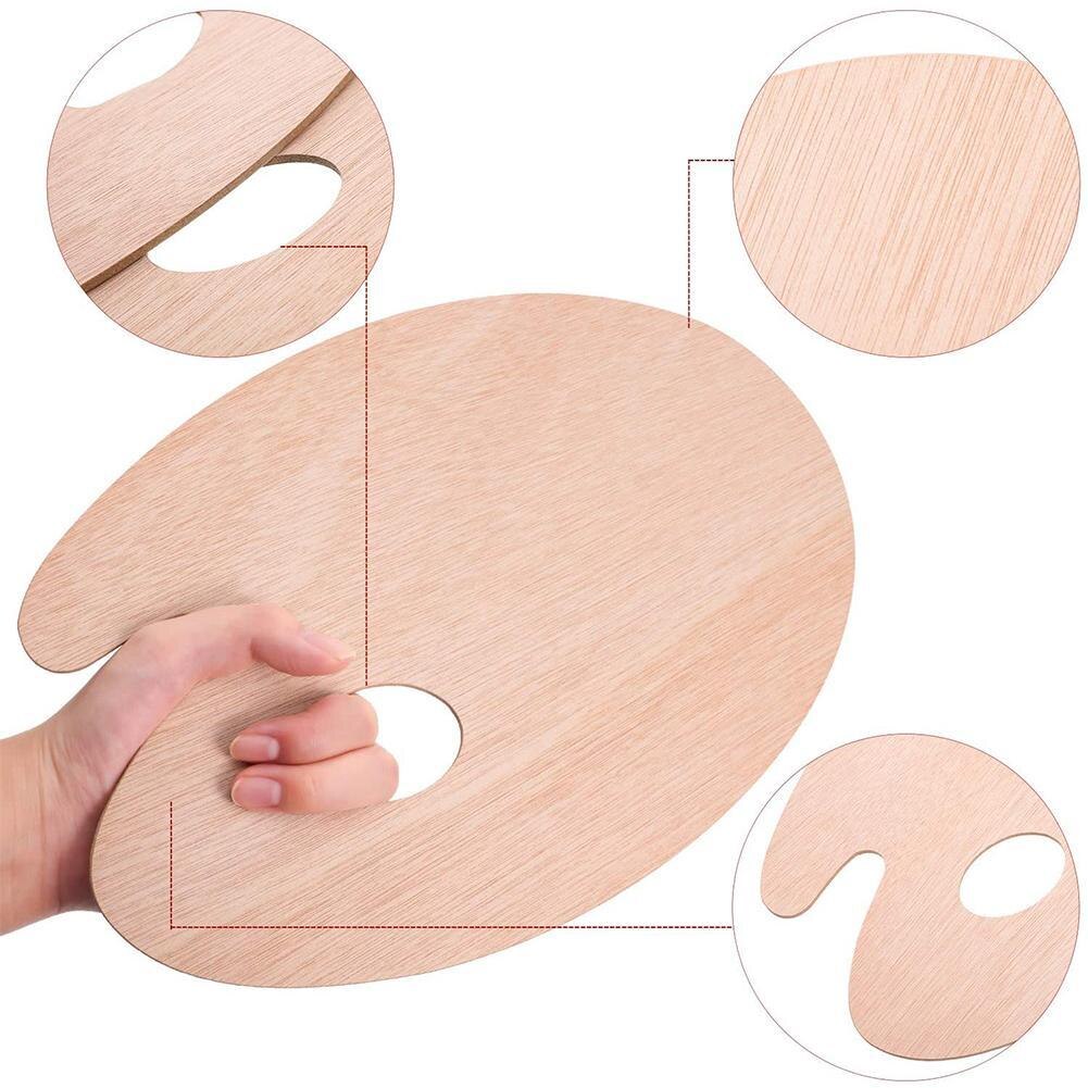 Art Painting Color Mixer Oval Color Mixing Board Oil Painting Acrylic Color Mixing Tray Wooden Paint Plate Color Mixing Board