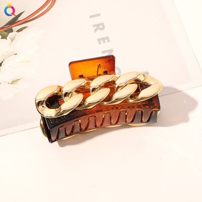 Metal Chain Catch Clip Simple Large Back Head Broken Hair Clip Female Headdress Temperament Shark Clip