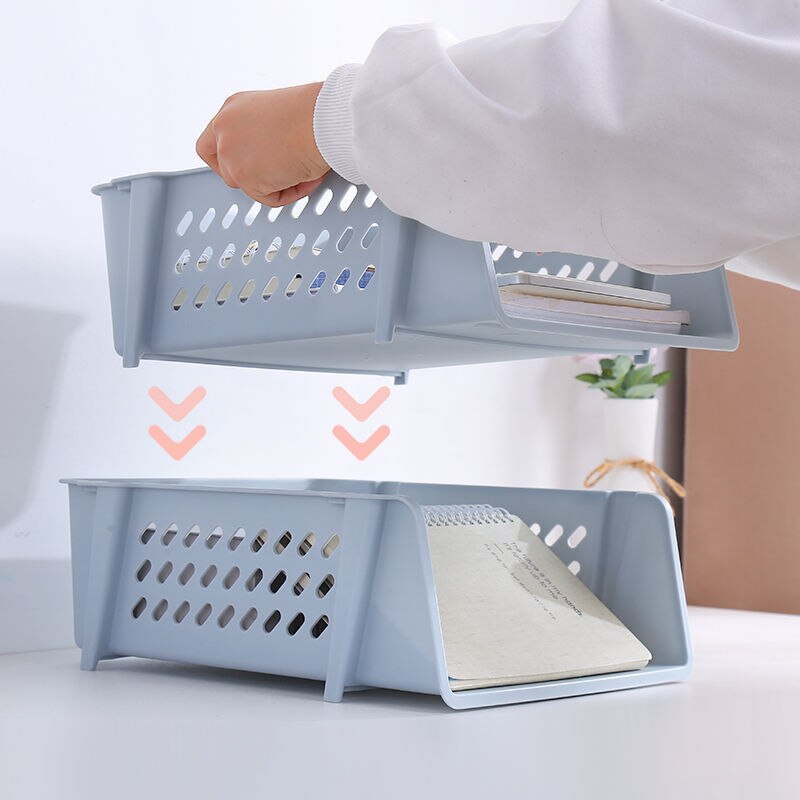 Multi-layer File Tray Organizer A4 Document Paper Organizer Rack Plastic Book Shelf Storage Holder Office Stationery Storage Box