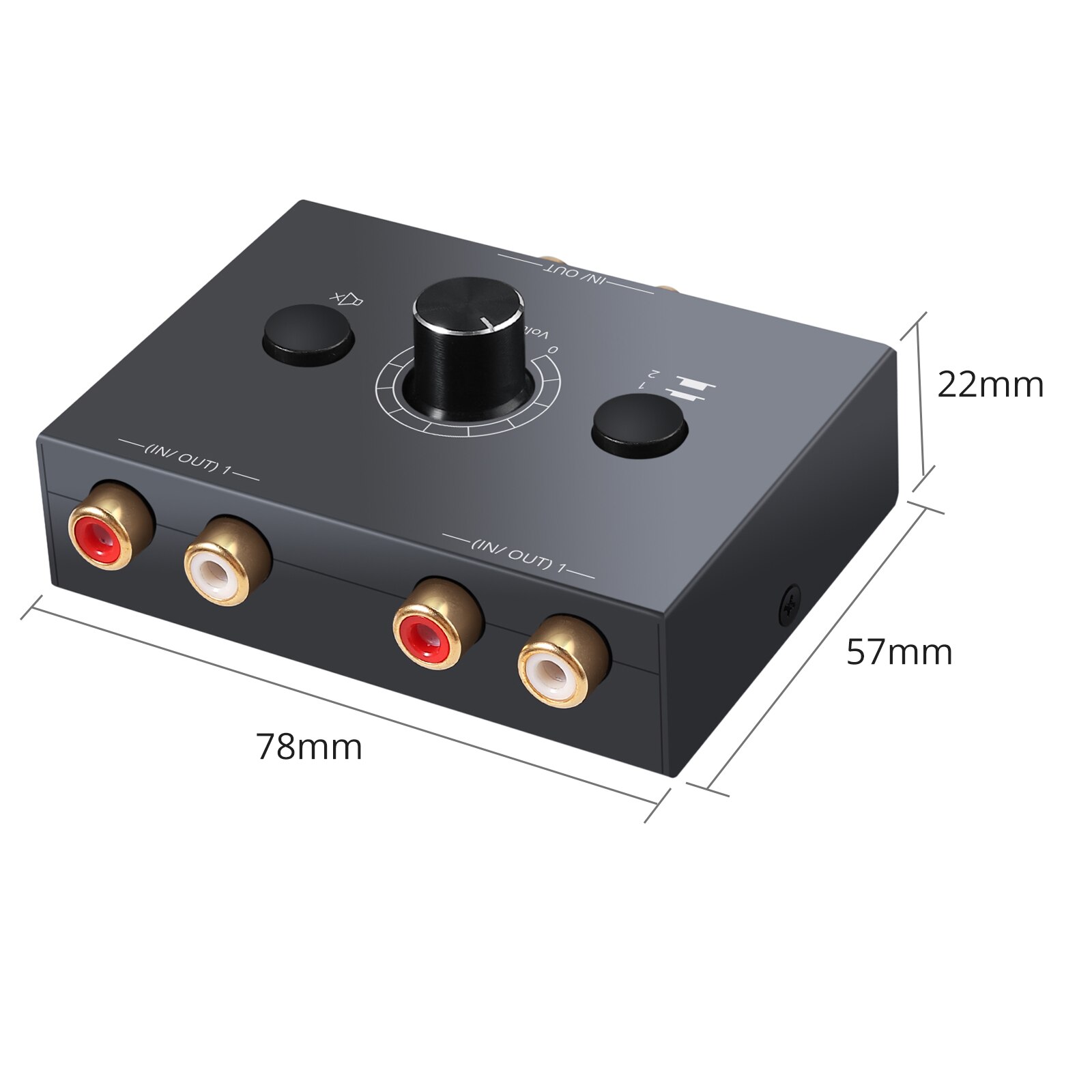 eSYNiC 2 X 1/1 X 2 L / R Stereo Audio Bi-Directional Switcher With Mute Button Portable RCA Stereo Audio Switch Audio Splitter