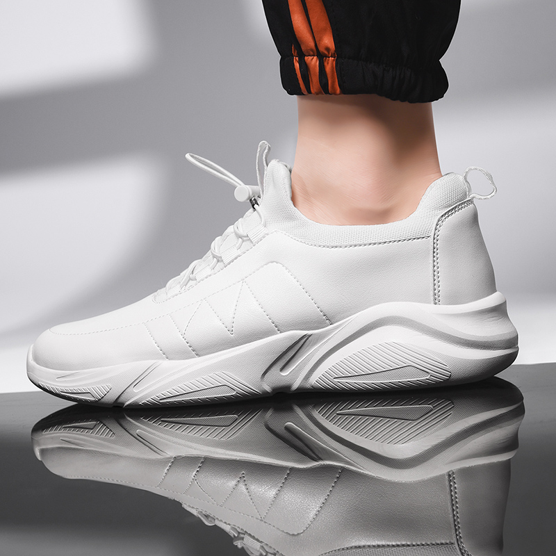 Forår efterår mænd ungdom fritidssko sort hvid fritidssko til drenge plus size herresko komfortable lædersneakers
