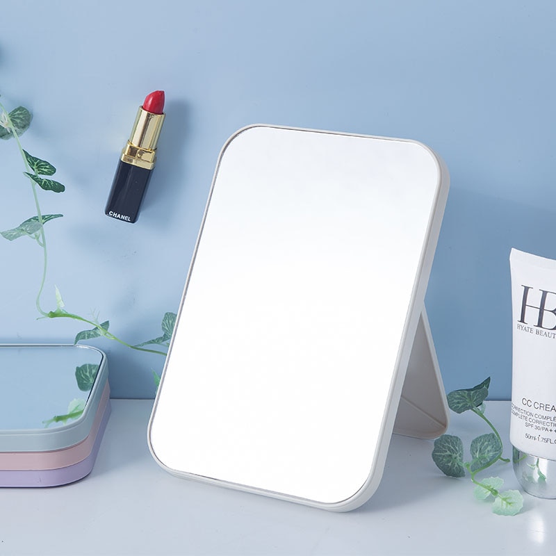 Espejo plegable de maquillaje portátil, espejo de una cara grande y cuadrado, herramienta de maquillaje de belleza sencilla fácil de usar