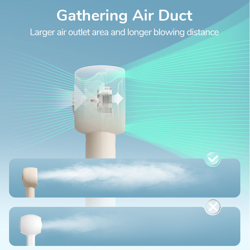 JISULIFE Mini ventilador portátil potente Trubo recargable ventiladores sin aspas ventilador de mano Personal ultrasilencioso pequeño ventilador de mano de bolsillo