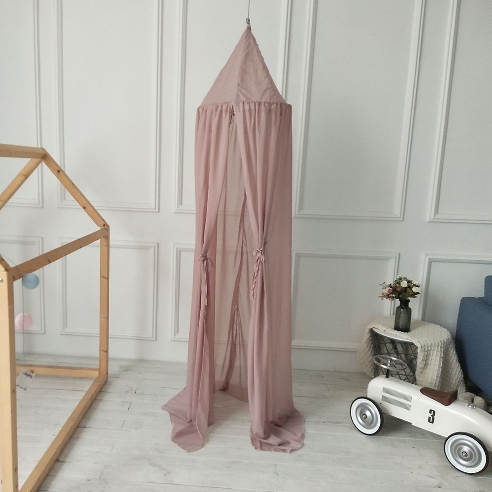 Dome Bedding Girl Princess Mosquito Net Baby Bed Canopy Tent Curtain Kids Sleeping Bedding Baby Room Decor Children Crib Netting: Brown