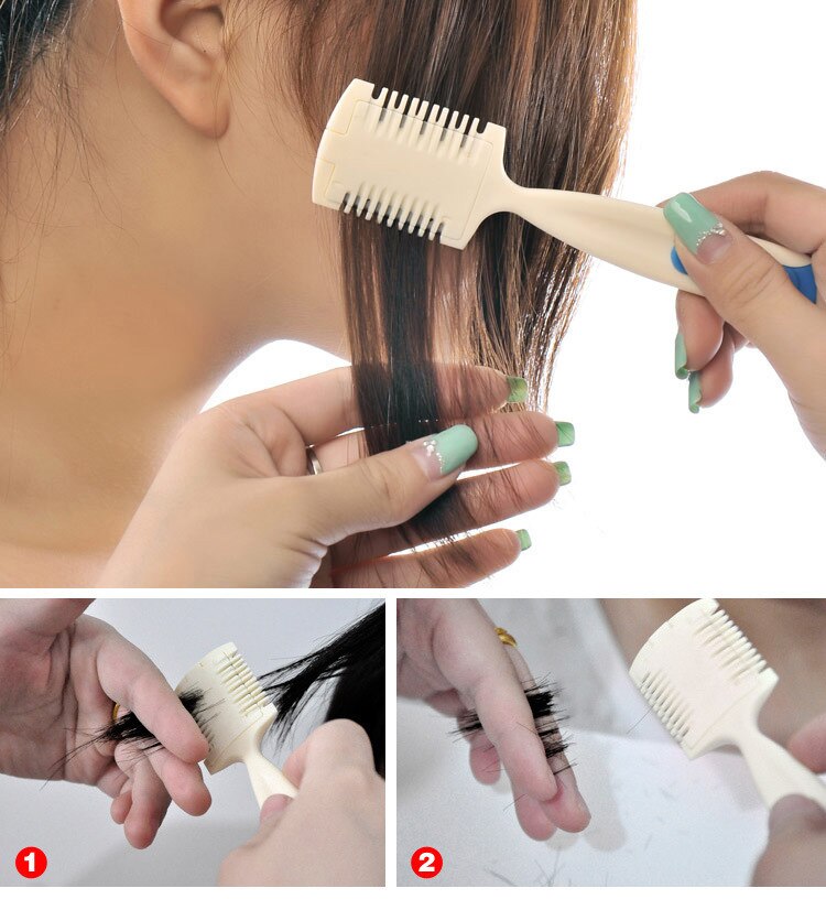 Skönhetstillbehör hem frisör hårklippning trimmer rakbladskam för gallring bang långt hår klippt accesorios de belleza