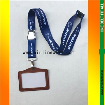 Blauw Boeing seat belt vliegtuig gesp lanyard met ID case houder voor pilot flight crew airman luchtvaart kantoor persoonlijkheid: Boeing brown holder