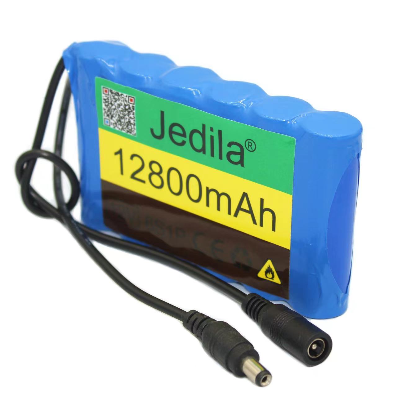 .Portable Super 12V 12800mah battery Rechargeable Lithium Ion battery pack capacity DC 12.6v 12.8Ah CCTV Cam Monitor..