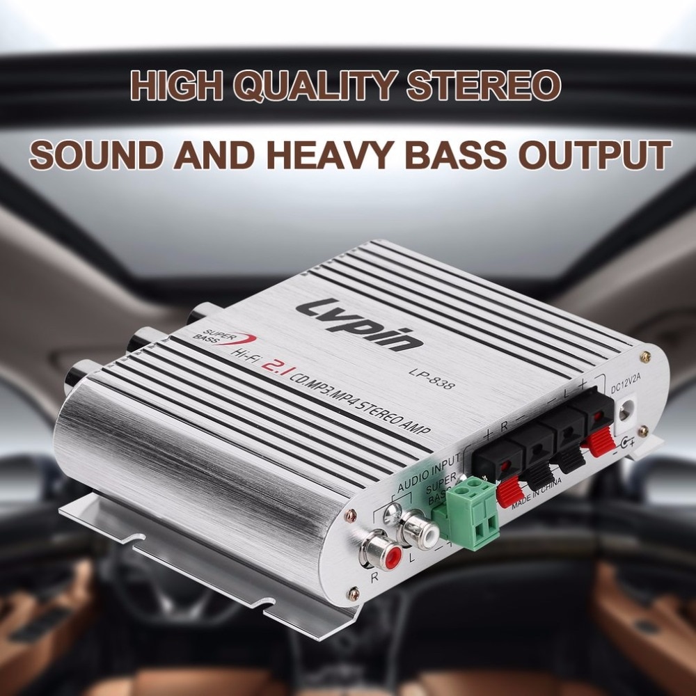 Mini HiFi Sliver 12V 20W CD MP3 Radio Auto Auto Motor Boot Home Audio Stereo Bass Speaker VERSTERKER BOOSTRER Verstärker Voertuig