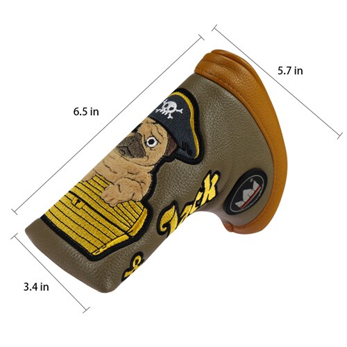 Handwerker Golf Holz Headcover für Fahrer Fahrrinne hybrid einstellen (1FH) Pingtype Hammer Platz Putter PU Leder Bulldogge Stickerei: Pro Klingeln Typ