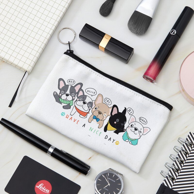 Nuovo portamonete Unisex semplice con stampa solida e simpatico cane con cerniera Lady Girls portafoglio portatile borsa piccola in tela per regali da ragazza