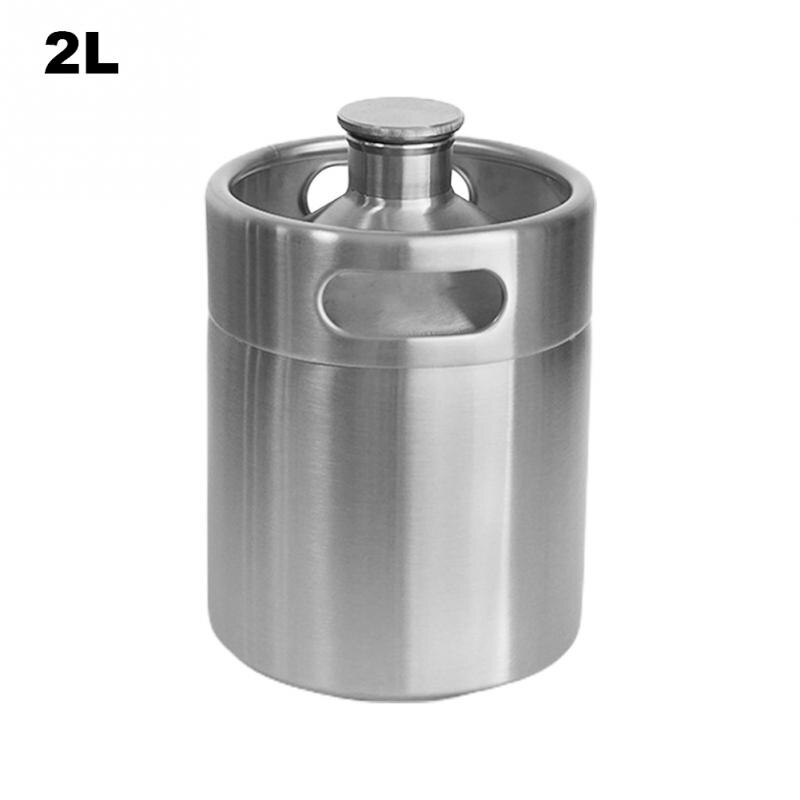 Portable Beer Making Home Brewing Heat Preservation Kitchen Travel Barware With Lid Crafts Mini Keg Growler Party Supplies: 2L