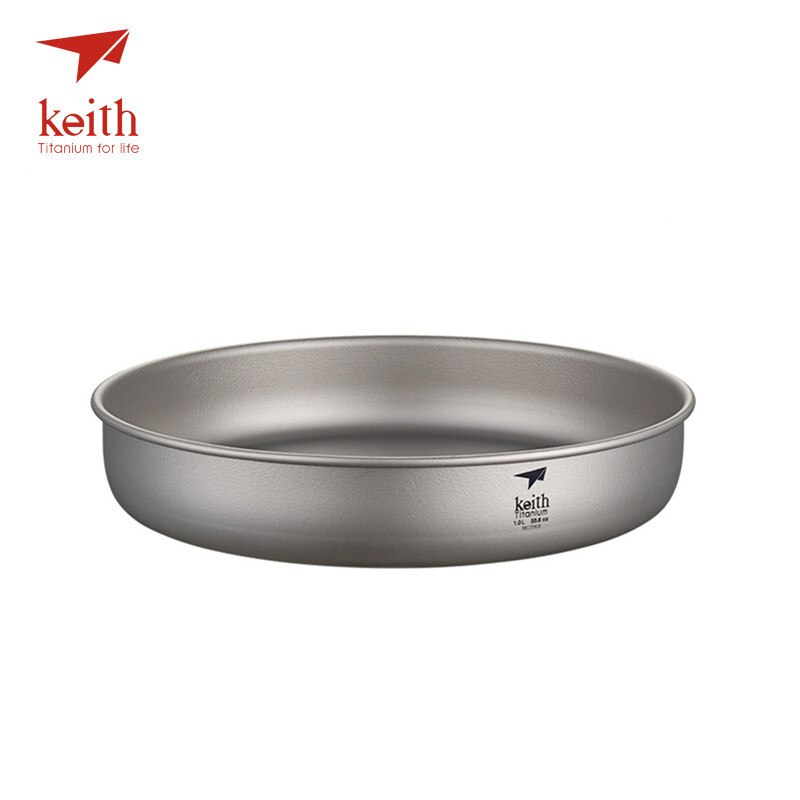 Keith 1L Grote Titanium Schotel Schotel Outdoor Servies Camping Platen Bestek Dampende Gerechten Voor Wandelen BBQ Reizen: Default Title