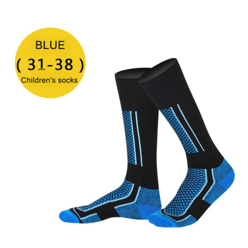 Outdoor Winter Männer's Hohe Rohr Dicke Warme Ski Socken Sport Schuhe: Blau