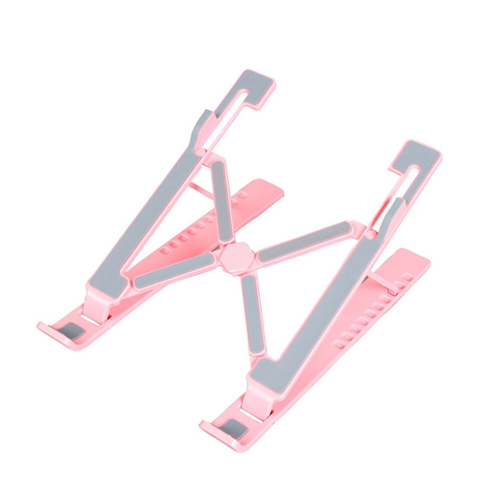 Portable Laptop Holder Stand Notebook Adjustable Height Bracket Cradle Lifting Cooling Holder with Non-slip Pad: Pink