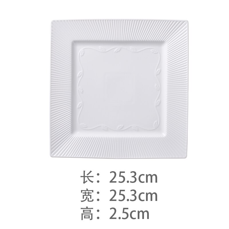 Home Kitchen Servies Pure Witte Steak Plaat Vlakke Plaat Keramische Zoete Hart Schotel: B