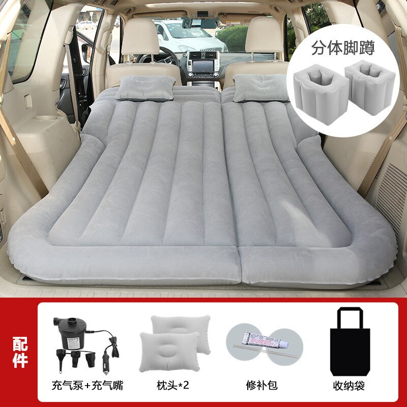 Colchón de aire inflable Universal para SUV, alfombrilla de viaje para dormir al aire libre, esterilla de acampada, almohadilla de escape trasera para niño, asiento trasero de coche: Type 2Grey