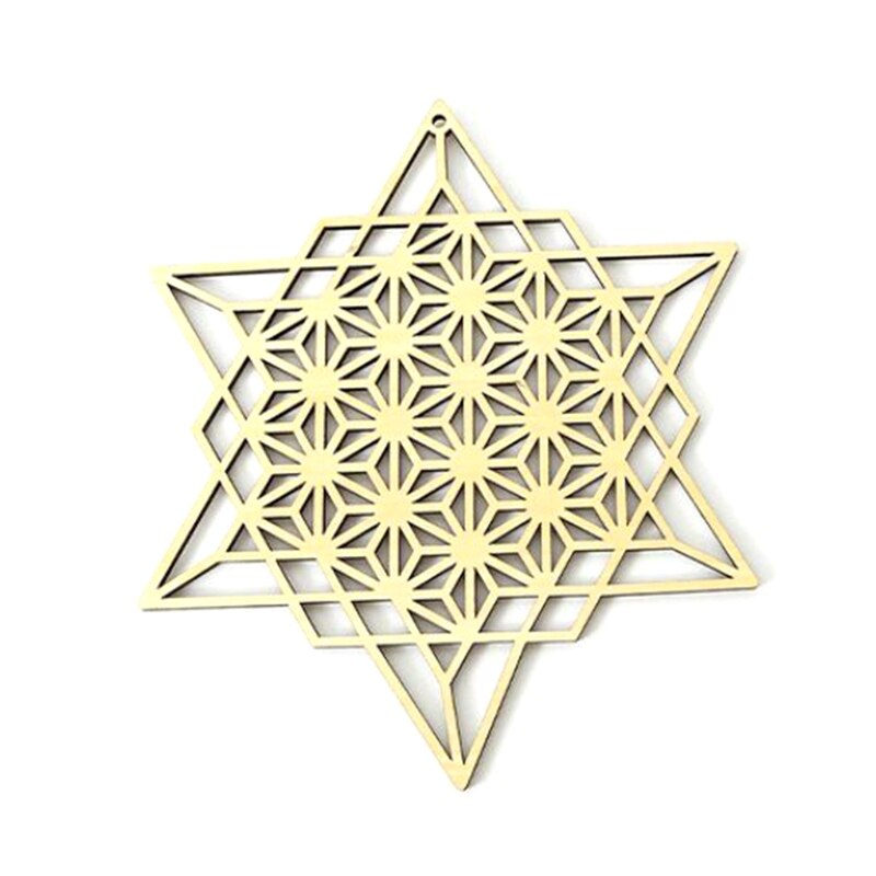 Sacred Geometry Wall Sculpture Tree of Life Symbol Meditation Chakra Wood Board: D