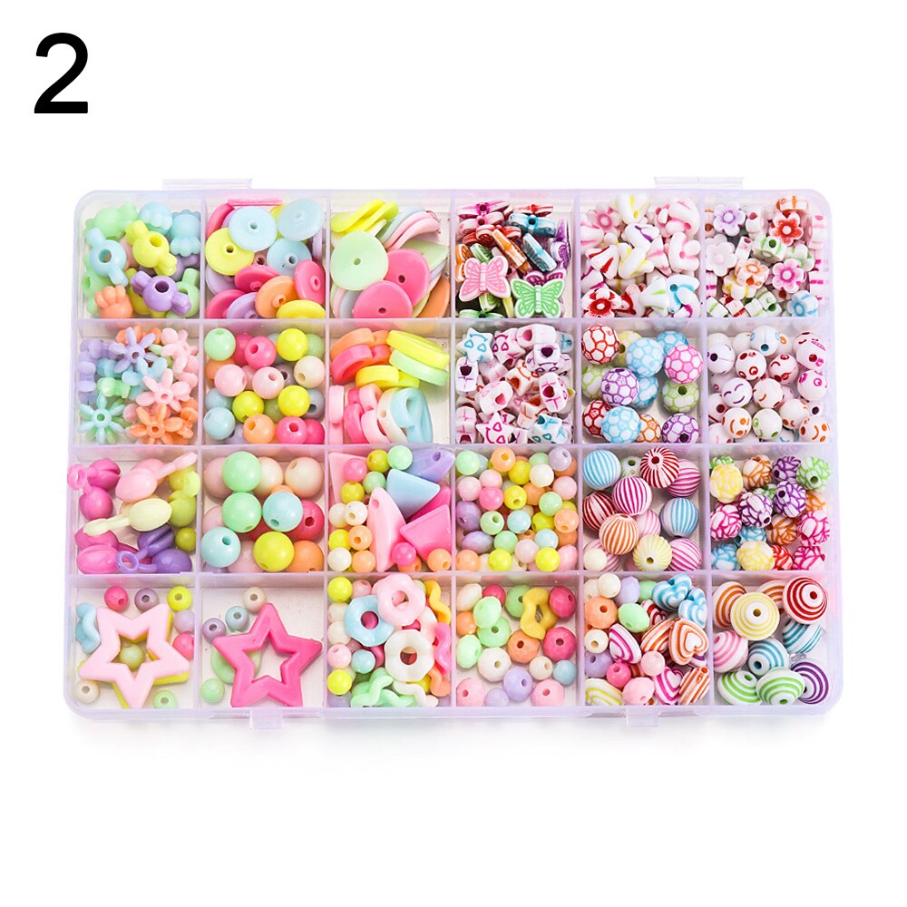 Børn gør det selv perler legetøj armbånd håndlavet gør det selv halskæde kunst håndværk piger prinsesse smykker håndværk sæt æske børn fødselsdag: 2