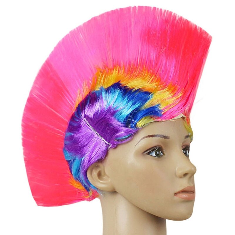 Party Hüte Regenbogen Punk Kostüm Stütze Lustige Schwanz Kamm Haar Hütte Halloween Clown Modellierung Maskerade Hütte für Erwachsene Jugendliche: A