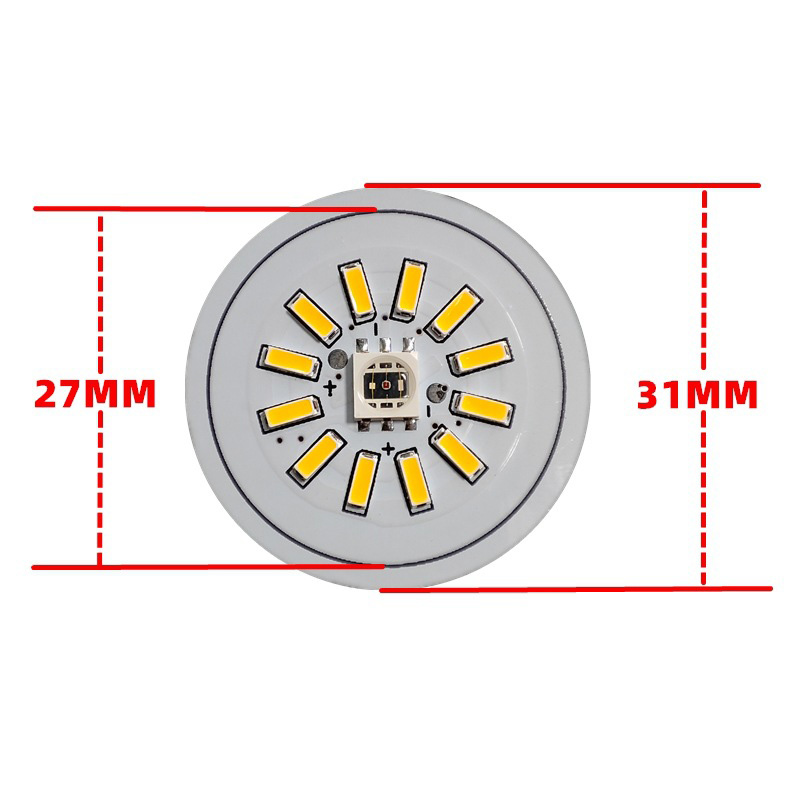 USB RGB LED Lamp Night Light DIY Desktop Ornament Lighting Source Round Light Board DC 5V 3W Diameter 31mm Switch Color Changing: army green