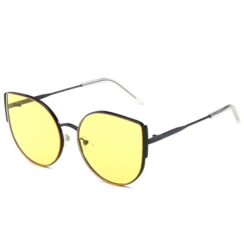 Sommer solbriller kvinder mænd cat eye store ramme solbriller til kvindelige street snap briller: C2