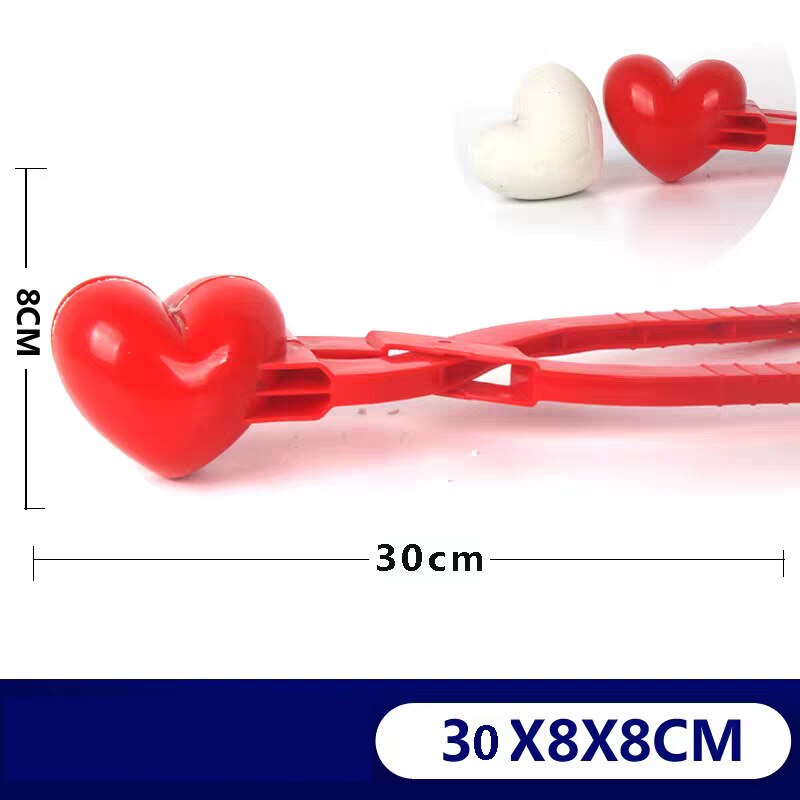 Heart Snowball Maker Winter Plastic Snowball Maker Clip Kids Outdoor Sand Snow Ball Mold Toys Fight Clip Toy