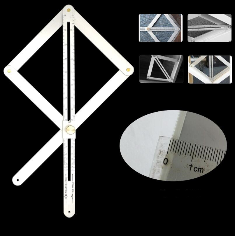 DIY Multi-angle Corner Angle Finder Stainless Steel Protractor Tile Wood Ruler Woodworking Model Craft Angle Square