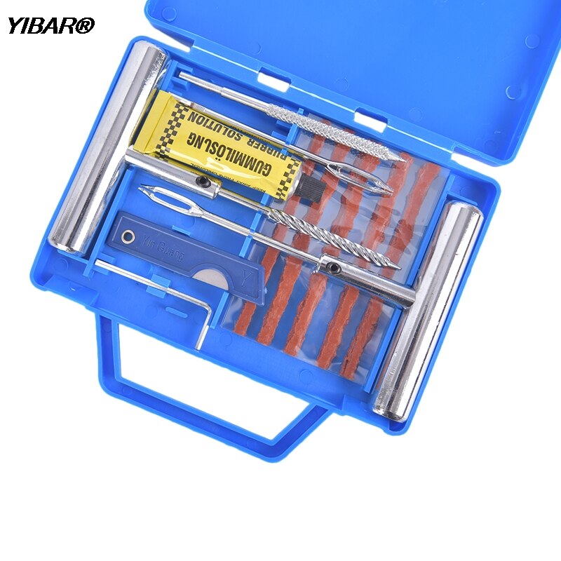 Auto Tire Puncture Repair Kit Car Van Motorcycle Bike Tire Repair Tools Emergency Set Portable